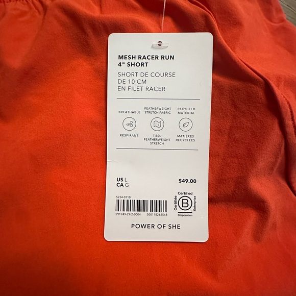 Athleta Mesh Racer Run 4 inch Short - Picture 2 of 3